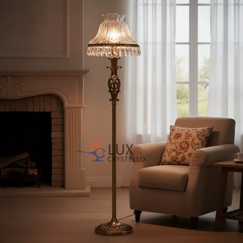 french country brass floor table lamp.jpeg