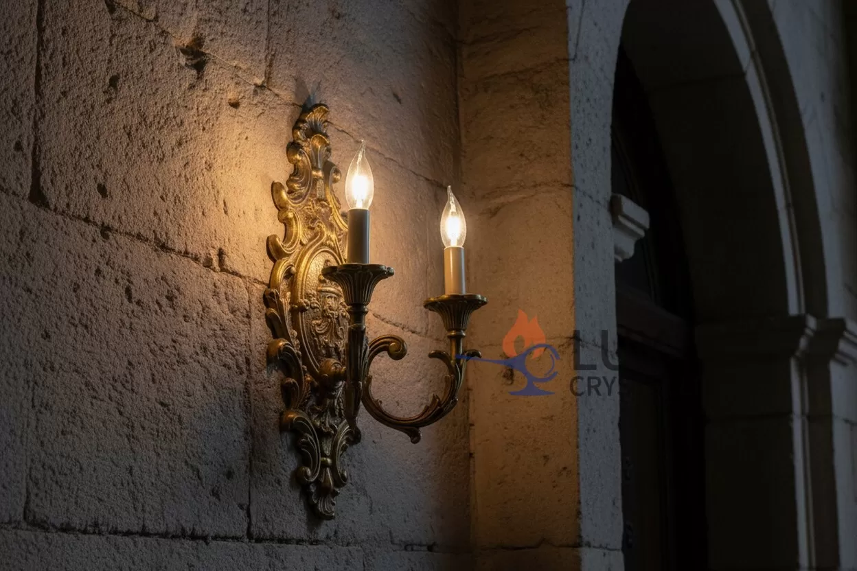 baroque brass wall mounted light